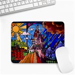 Beauty Stained Glass Castle Building Small Mousepad