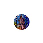 Beauty Stained Glass Castle Building 1  Mini Magnets