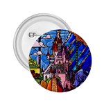 Beauty Stained Glass Castle Building 2.25  Buttons