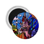 Beauty Stained Glass Castle Building 2.25  Magnets