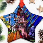 Beauty Stained Glass Castle Building Ornament (Star)