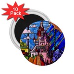 Beauty Stained Glass Castle Building 2.25  Magnets (10 pack) 