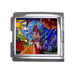Beauty Stained Glass Castle Building Mega Link Italian Charm (18mm)
