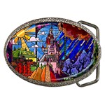 Beauty Stained Glass Castle Building Belt Buckles