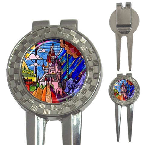 Beauty Stained Glass Castle Building 3 Front