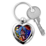Beauty Stained Glass Castle Building Key Chain (Heart)