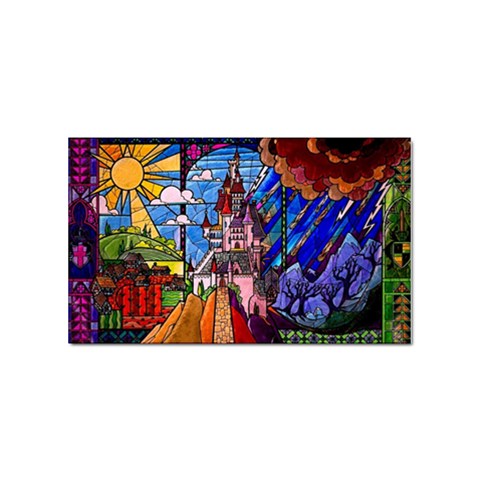 Beauty Stained Glass Castle Building Sticker (Rectangular) from ArtsNow.com Front