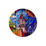 Beauty Stained Glass Castle Building Magnet 3  (Round)