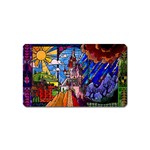 Beauty Stained Glass Castle Building Magnet (Name Card)