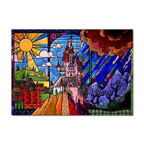 Beauty Stained Glass Castle Building Sticker A4 (100 pack) from ArtsNow.com Front