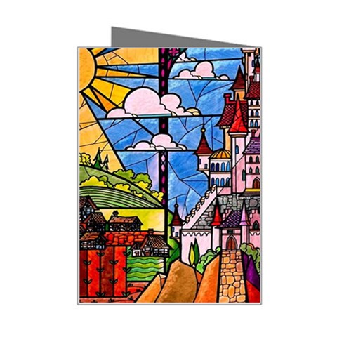 Beauty Stained Glass Castle Building Mini Greeting Card from ArtsNow.com Right