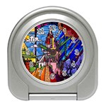 Beauty Stained Glass Castle Building Travel Alarm Clock