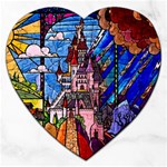 Beauty Stained Glass Castle Building Jigsaw Puzzle (Heart)
