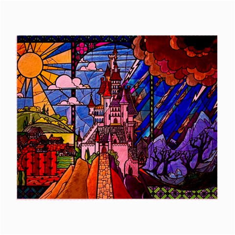 Beauty Stained Glass Castle Building Small Glasses Cloth from ArtsNow.com Front