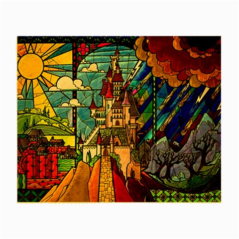 Beauty Stained Glass Castle Building Small Glasses Cloth from ArtsNow.com Front