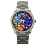 Beauty Stained Glass Castle Building Sport Metal Watch