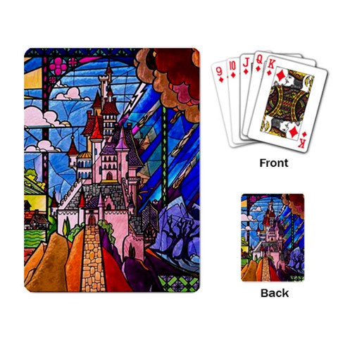 Beauty Stained Glass Castle Building Playing Cards Single Design (Rectangle) from ArtsNow.com Back