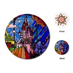 Beauty Stained Glass Castle Building Playing Cards Single Design (Round)