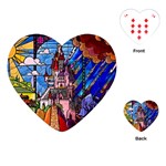 Beauty Stained Glass Castle Building Playing Cards Single Design (Heart)
