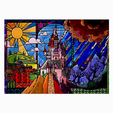 Beauty Stained Glass Castle Building Large Glasses Cloth (2 Sides) from ArtsNow.com Front