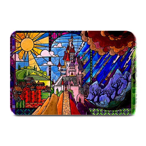 Beauty Stained Glass Castle Building Plate Mats from ArtsNow.com 18 x12  Plate Mat