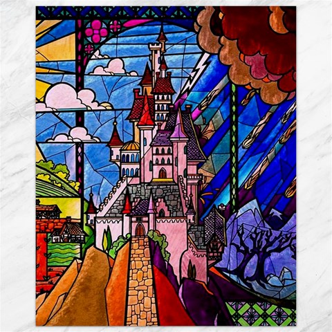 Beauty Stained Glass Castle Building Canvas 11  x 14  from ArtsNow.com 10.95 x13.48  Canvas - 1