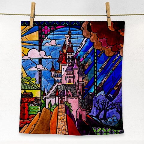 Beauty Stained Glass Castle Building Face Towel from ArtsNow.com Front