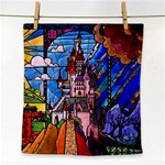 Beauty Stained Glass Castle Building Face Towel