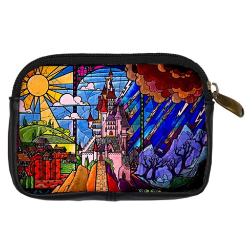 Beauty Stained Glass Castle Building Digital Camera Leather Case from ArtsNow.com Back