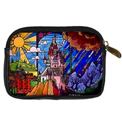 Beauty Stained Glass Castle Building Digital Camera Leather Case from ArtsNow.com Back