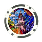 Beauty Stained Glass Castle Building Poker Chip Card Guard (10 pack)