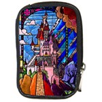 Beauty Stained Glass Castle Building Compact Camera Leather Case