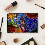 Beauty Stained Glass Castle Building Cosmetic Bag (Medium)