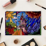 Beauty Stained Glass Castle Building Cosmetic Bag (Large)