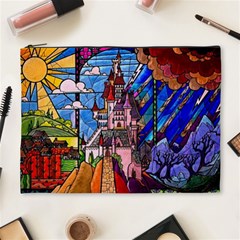 Beauty Stained Glass Castle Building Cosmetic Bag (XL) from ArtsNow.com Front