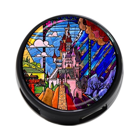 Beauty Stained Glass Castle Building 4 Front