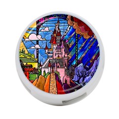 Beauty Stained Glass Castle Building 4 Back