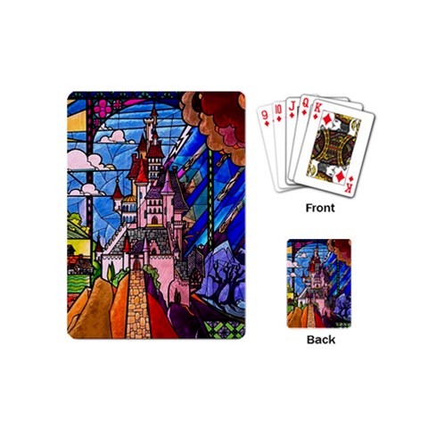 Beauty Stained Glass Castle Building Playing Cards Single Design (Mini) from ArtsNow.com Back