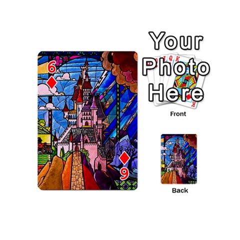 Beauty Stained Glass Castle Building Playing Cards 54 Designs (Mini) from ArtsNow.com Front - Diamond6
