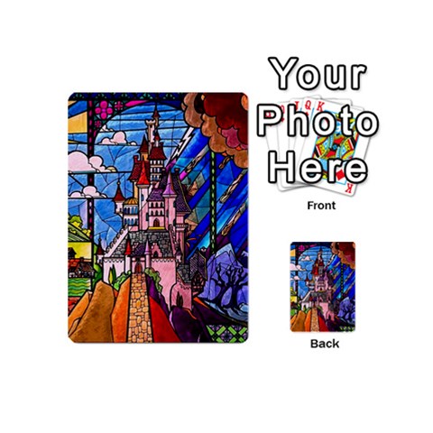 Beauty Stained Glass Castle Building Playing Cards 54 Designs (Mini) from ArtsNow.com Back