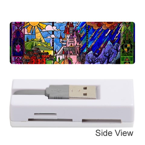 Beauty Stained Glass Castle Building Memory Card Reader (Stick) from ArtsNow.com Front