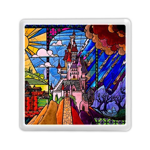 Beauty Stained Glass Castle Building Memory Card Reader (Square) from ArtsNow.com Front
