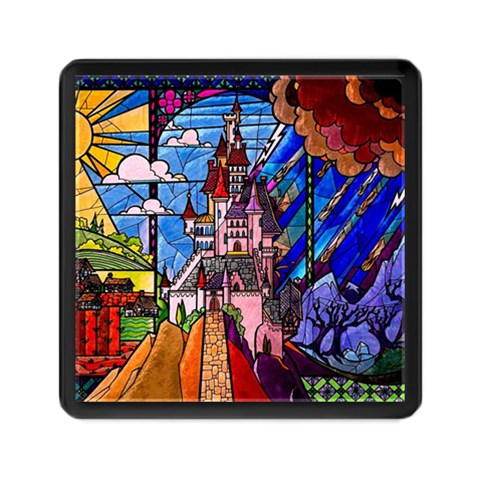 Beauty Stained Glass Castle Building Memory Card Reader (Square) from ArtsNow.com Front
