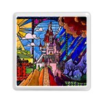 Beauty Stained Glass Castle Building Memory Card Reader (Square)