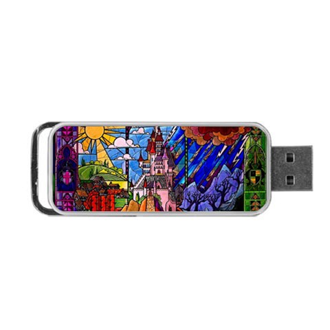 Beauty Stained Glass Castle Building Portable USB Flash (One Side) from ArtsNow.com Front