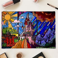 Beauty Stained Glass Castle Building Cosmetic Bag (XXL) from ArtsNow.com Front