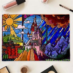 Beauty Stained Glass Castle Building Cosmetic Bag (XXL) from ArtsNow.com Front