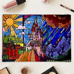 Beauty Stained Glass Castle Building Cosmetic Bag (XXL) from ArtsNow.com Back