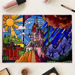 Beauty Stained Glass Castle Building Cosmetic Bag (XXL) from ArtsNow.com Back
