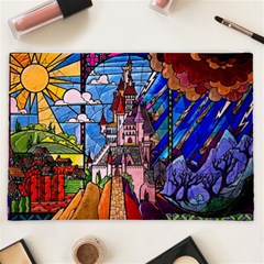 Beauty Stained Glass Castle Building Cosmetic Bag (XXL) from ArtsNow.com Back
